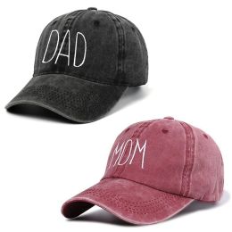 Softball DAD MOM Embroidery Baseball Caps Vintage Washed Denim Baseball Hats Adjustable Distressed Faded Cap Outdoor Sport Sunscreen Hats