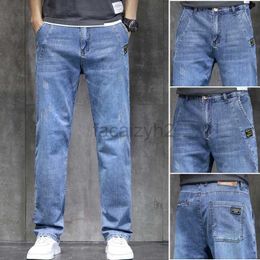 Men's Jeans Spring and Autumn New Men's Jeans Loose Large Size Jeans Mid Waist Elastic Youth Straight Leg Pants Plus Size Pants