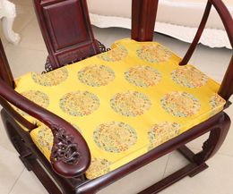 Classical Luxury Chinese Chair Seat Cushion Pad Home Decoration High End Thicken Silk Brocade Roundbacked armchair Seating Cushio8953153