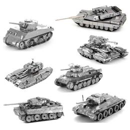 3D Puzzles DIY Mini 3D Metal Puzzle Model Scorpion Tank Chief Tank Sherman T34 Tank Tiger Tank Component Adult Toy PuzzleL2404