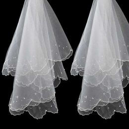 Wedding Hair Jewellery Simple Elegent Wedding Bridal Veil Tulle Ivory One Layers Bride Accessories Short Women Veils