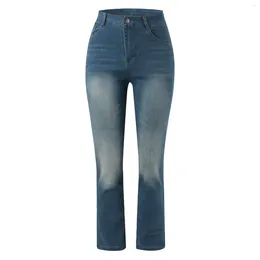 Jeans Womens Streetwear Women 2024 Classic Jeans calças de jeans alta Flare Long Pant vintage direto para ao ar livre