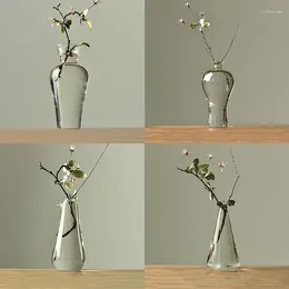 Vases Countertop Japanese Zen Vase Transparent Glass For Home Decoration Flower Arrangement Hydroponic Small