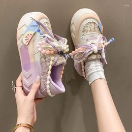 Casual Shoes Women's Trendy Mixed Colors Board 2024 Summer Style Fashion Versatile Sports Breathability Sneakers Chaoku