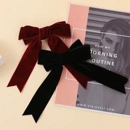 Molans Fashion Velvet Bow Hairpin Red Barrette Black Hair Clip Women Girls Hairgrip Vintage Headwear Hair Accessories