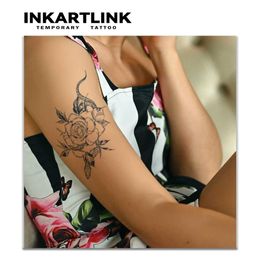 8X6Z Tattoo Transfer Flower temporary tattoo sticker waterproof magic tattoo lasts to 15 days fake tattoo semi permanent tattoo 240427