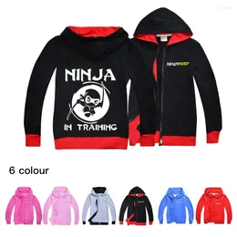 Jackets Kids Girl Cartoon Print Ninja Kidz Zipper Jacket Baby Boy Hooded Cardigan Coat Toddler Boys Spring & Autumn Clothes