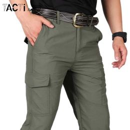 Men's Pants Leisure mens summer tactical military training pants military style mens cargo pants waterproof and quick drying solid TrousersL2403