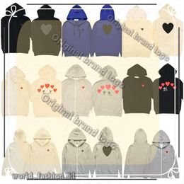 Men's Hoodies Sweatshirts Designer Play Commes Jumpers Des Garcons Letter Embroidery Long Sleeve Pullover Women Red Heart Loose Sweater Clothing 589