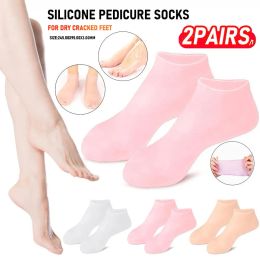 Tool 2/4Pcs Silicone Foot Care Socks Anti Cracking Moisturising Gel Sock Cracked Dead Skin Remove Protector Pain Relief Pedicure Tool