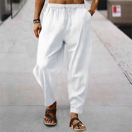 Pantaloni da uomo estate da uomo hip-hop hip-hop traspirante in cotone a strisce pantaloni sport casual sport scanghi a nove punti pantaloni