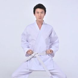Products White Taekwondo Uniform Suit with Belt for Kids, Elastic Waistband, Sports Training, Fitness, Gym Equipment