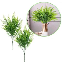 Decorative Flowers Artificial Plant Green Persian Fern Leaves Room Decor Grass Plastic Wedding Balcony Party Leaf Fake Home Decoration T