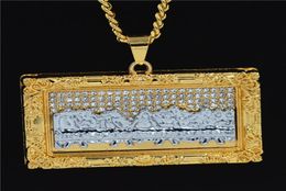 Hip Hop BIG Jesus Charm Pendants Necklaces Pendants Bling Bling Iced Out Crystal Last Supper Necklaces Stainless Steel Rope Chai3462838