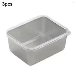 Storage Bottles Square Plate Set Stainless Steel Food Box Freshness Preservation Easy To Clean For Home Dining Or Everyday