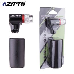 Tools ZTTO Bicycle CO2 Air Pump CO2 Cartridge Adapter Mount High Pressure FV AV Compatible Schrader Presta Valve Bike Tyre Air Pump