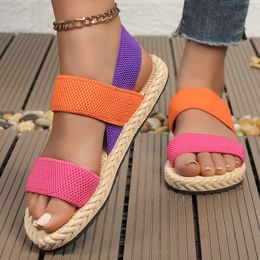 Women's non-slip wear comfortable soft sole Colour flat sandals 4 Colours