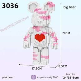 Transformation toys Robots Cartoon Love Violent Bear Brick Colour Model with Lightweight Blocks Micro Diamond Blocks Childrens Toys Birthday Gift SetL2404