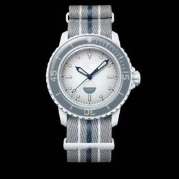 Sports Automatic Mechanical Men's Watches Bio Ceramic BP United Five Oceans Watch Transparent Back Luminous World Time