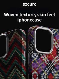 Cell Phone Cases SZCURC is suitable for iPhone 15 Pro Max phone case high-end carbon Fibre woven texture phone case iPhone 14 13 12 Pro Max 15 Pro J240426