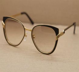 Whole 6338248 New womens sunglasses Cat Eye lenses High quality men Glasses driving glasses C Decoration gold frame Size59870921