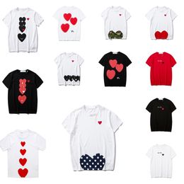 Summer play t shirt designer shirts mens womenred heart shirt tshirts short sleeve tees cotton embroidery streetwear fashion clothing round neck t-shirts size s-xl