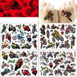 Tattoo Transfer Dirt Bike Motorcycle Kids Tattoo Stickers Racing Figure Cartoon Boys Girls Christmas Birthday Party Supplies Decoration Kid Gift 240426