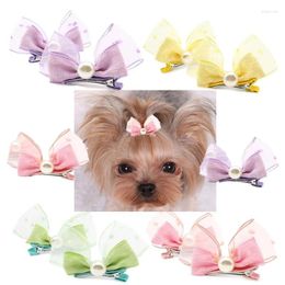 Dog Apparel Hairclip Pet Puppy Hair Bows Knot Headdr Hairpin Grooming Accessories Small Dogs