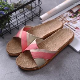 Slippers Male Couple Soft Sole Thick Indoor Fashion Non-slip Household Cotton And Linen Leisure Retro Female