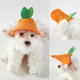 Dog Apparel Hat Orange Shape Pet Baseball Cap Cartoon Dogs Outdoor Washable Windproof Strap Sunshade Caps Supplies