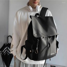 Backpack Fashion Unisex Waterproof Men Women Bagpack Large Capacity Drawstring Student Schoolbag Solid Colour Female Back Pack