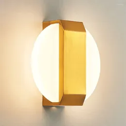 Wall Lamp Nordic Golden LED Light Indoor Decoration Sconce Aisle Proch Lights Fixtures For Parlour Bedroom Dining