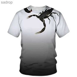 T-shirt maschile interessanti Scorpion Print Magni estivi Summer Trend Abbigliamento per bambini di alta qualità harajuku a maniche corte a maniche corte topxw