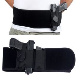 Holsters Tactical Belly Band Concealed Carry Gun Holster Righthand Pistol Universal Invisible Elastic Waist Pistol Holster Girdle Belt