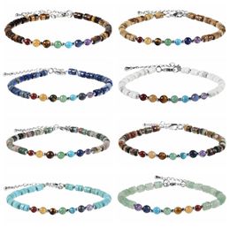 Fashion Adjustable Handmade Silver Chain Bracelet Bohemia Multicolor Crystal 7 Chakra Bead Bracelet For Women2905444