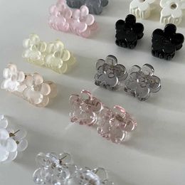 Hair Clips Barrettes 4-piece/set Korean plastic mini flower claw womens cute colorful hair clip accessories bucket gift
