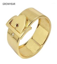 Wide Adjustable Size Gold Colour Belt Bracelet Women Fashion Jewellery Bangle3540453