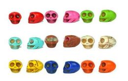 50pcs Mix Skull Turquoise Gemstone Loose Beads Charms Colorful Bead Fit Diy Handcraft 12mm3956291