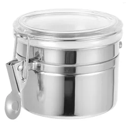 Storage Bottles Stainless Steel Tank Cereal Container Coffee For Ground Snack Tin Tea Canister Airtight Containers