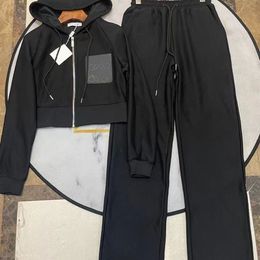 Traccettaci da donna Due pezzi Set per i pantaloni da maglione con cappuccio da donna Stile ricamo maglioni maglioni per donna traccetta