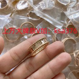 Designer High Version Van Signature Ring V Gold Plated Mijin Female 18k Lucky Grass Kaleidoscope Ball