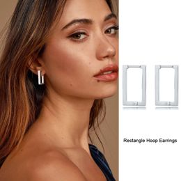 Stud Minimalist Square Hoop Earring for Women Girls Ear Huggie Re