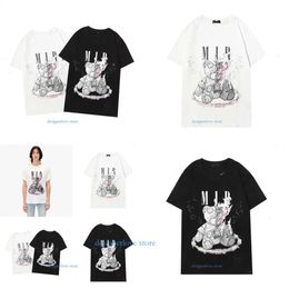 Mens T shirts Luxury Designer Tshirt High Street Graphic Tees Print Bear Cotton Printing shirt Casual Hip Hop Short Sleeve Man Clothing