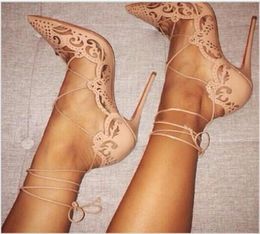 Fashion Women Impera Lasercut Pump High Heels Sexy Pointed Toe Cutouts Wedding Shoes Woman8633098