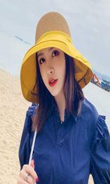 Summer Big Wide Brim Flower Sun Hat for Women Mesh UV Protection Beach Hat Female Net Foldable Sun Hats Lady039s Bucket Hat X079792252364