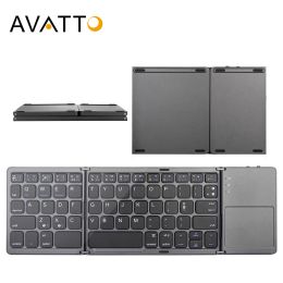 Keyboards Avatto Russian/spanish/english B033 Mini Folding Keyboard, Wireless Bluetooth Keyboard with Touchpad for Windows, Android, Ios