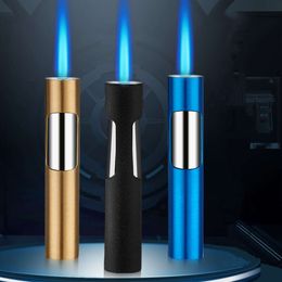 Wholesale Windproof Blue Jet Flame Pen Lighter Custom /refillable Butane Without Gas Torch Lighter