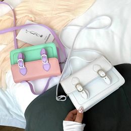 Bag Simple Female Daily Messenger Fashion Women Shoulder Handbag PU Belt Buckle Small Square Crossbody Phone