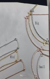 designer women mens Pendant pendants Necklace diamond Necklaces Fashion Jewellery Clavicle Chain fresh simple Personalised wedding gift with box9811648