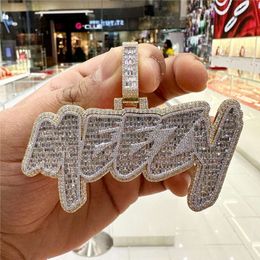 Personalised Custom Rappers Jewellery Sterling Sier VVS Moissanite Diamond Iced Out Baguette Letter Name Pendant For Men